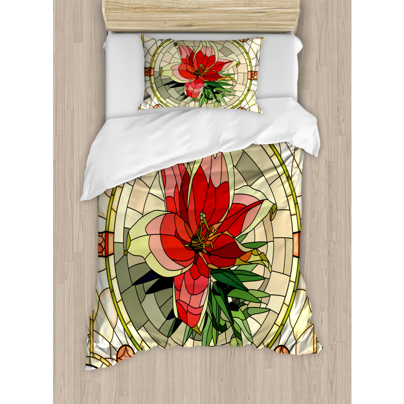 Flower Lily Leaves Duvet Cover Set