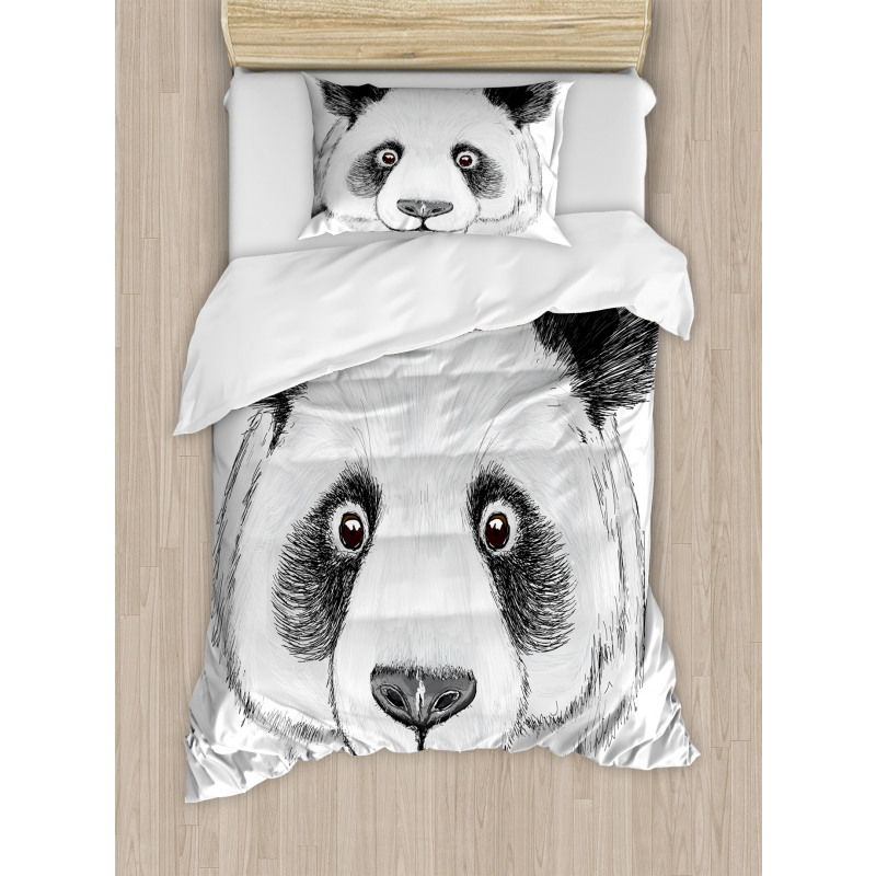 Hand Drawn Panda Duvet Cover Set