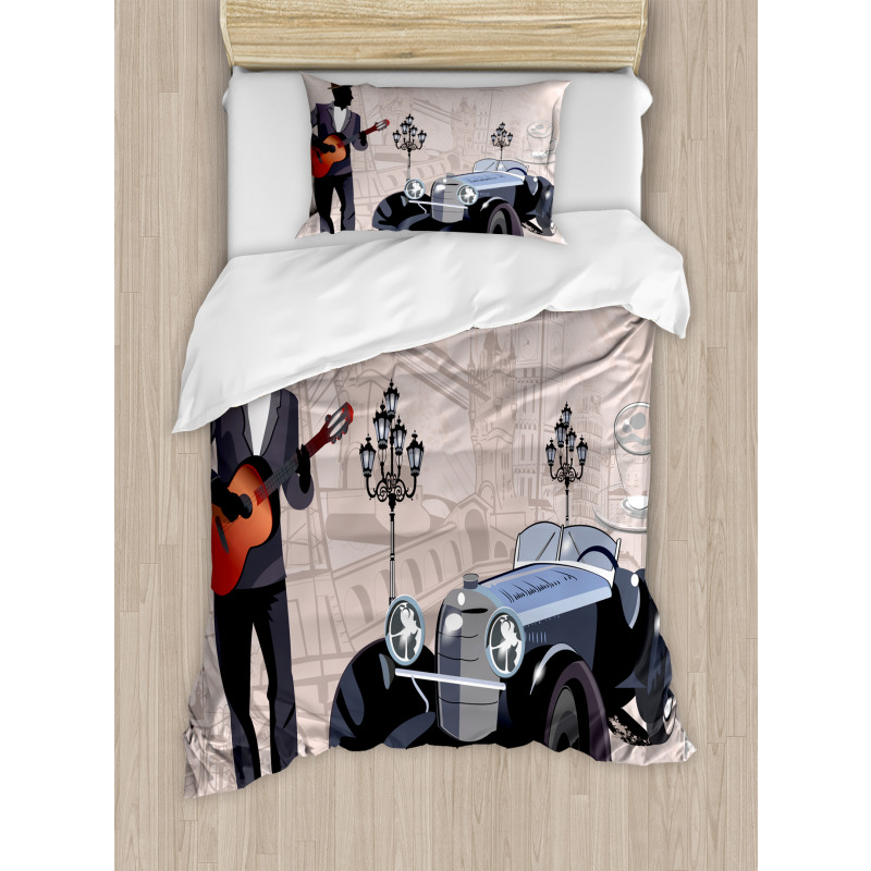 London and Paris Streets Duvet Cover Set