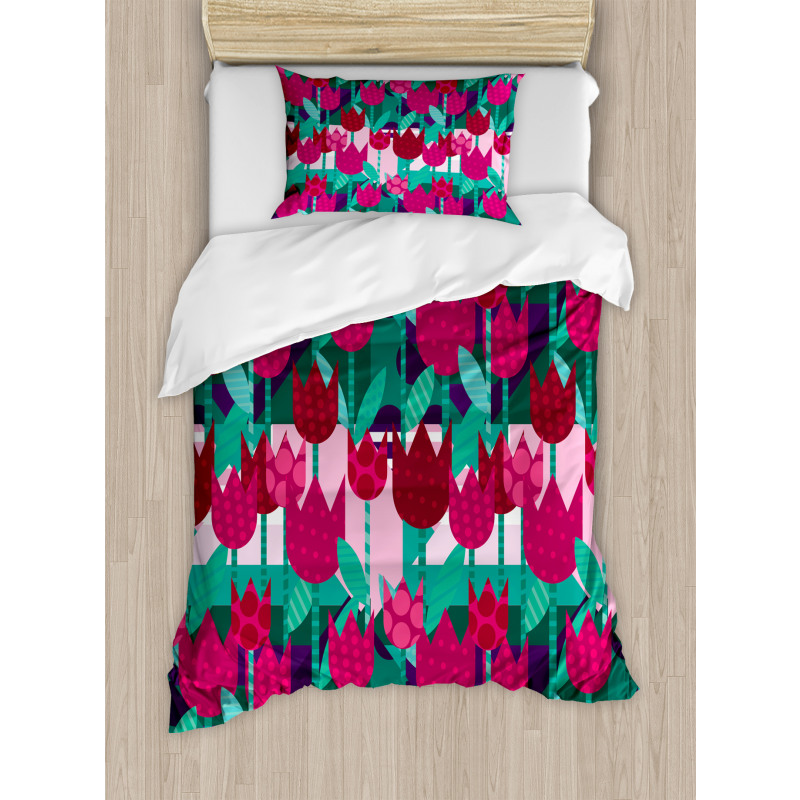 Abstract Tulips Flowers Duvet Cover Set