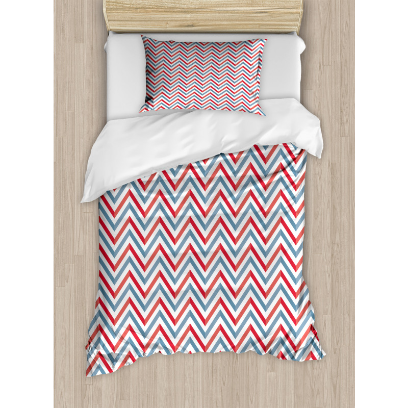 Pastel Zig Zag Pattern Duvet Cover Set