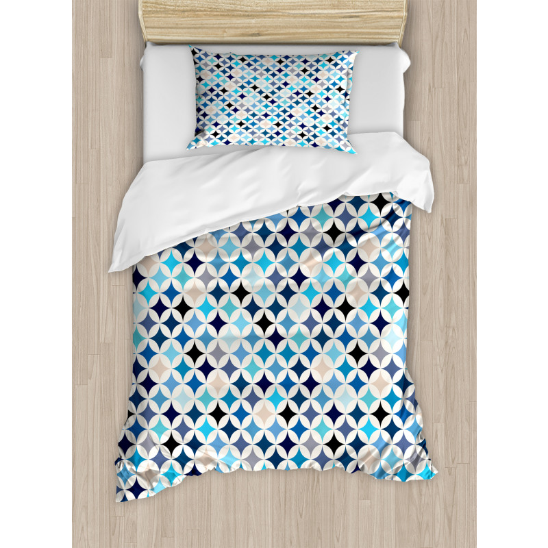 Modern Blue Circles Duvet Cover Set