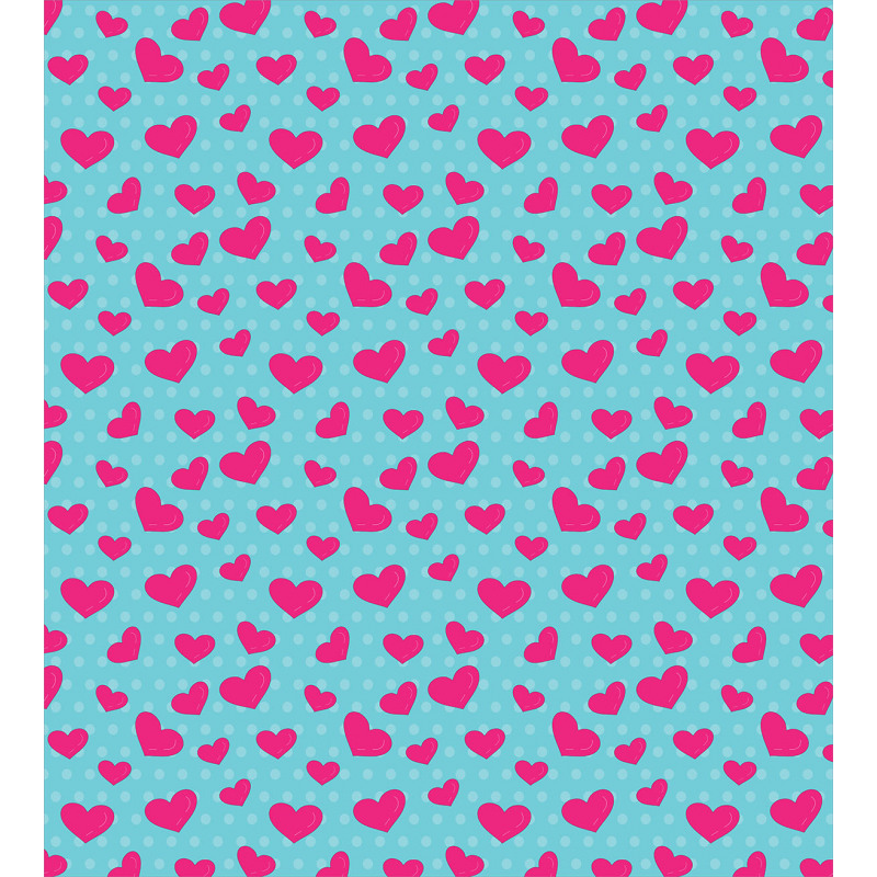 Pink Heart on Polka Dots Duvet Cover Set