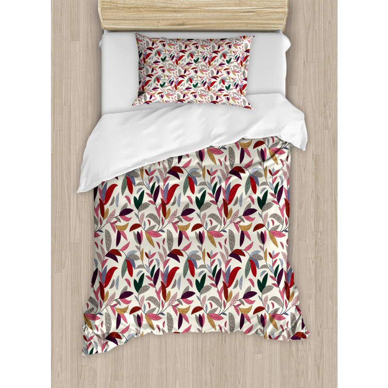 Modern Swirls Leaves Duvet Cover Set