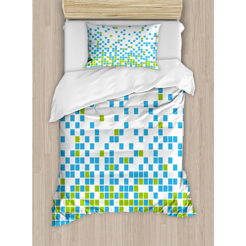 Mosaic Grid Pixel Art Duvet Cover Set