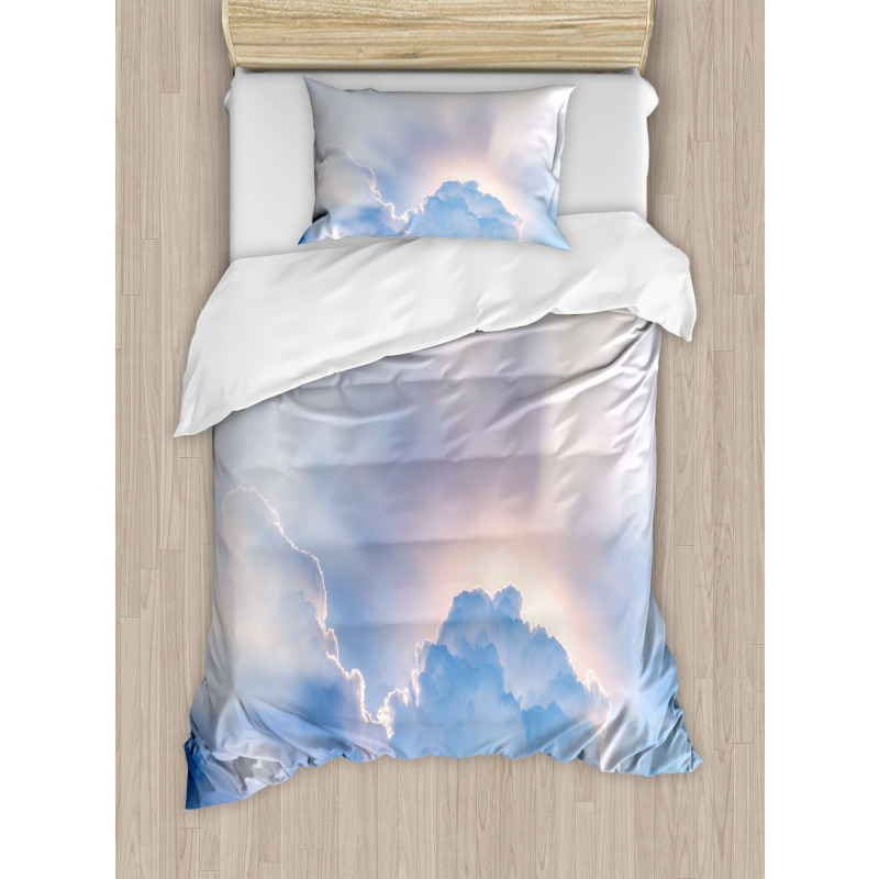 Sunbeam and Fluffy Clouds Duvet Cover Set