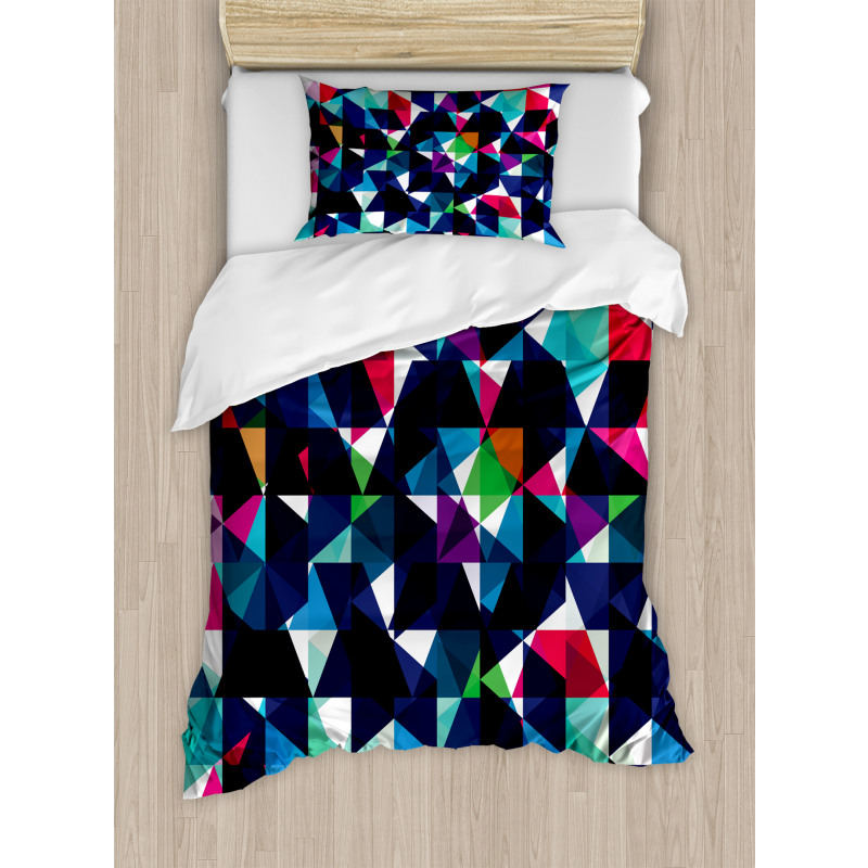 Retro Colorful Mosaic Duvet Cover Set