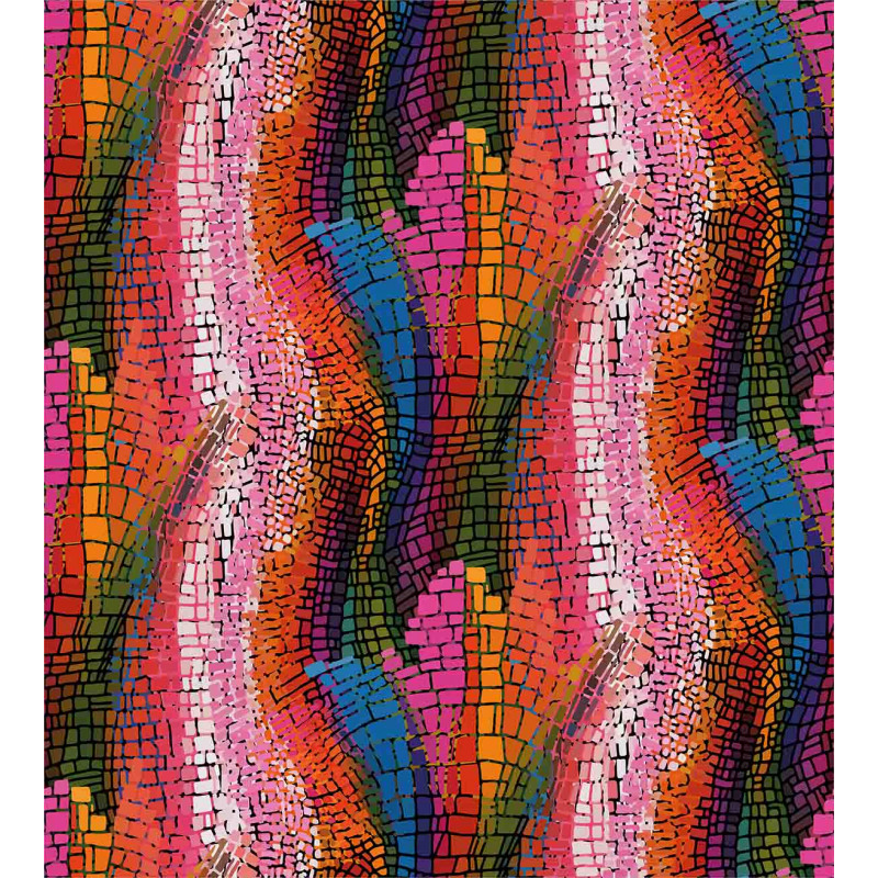 Colorful Wavy Mosaic Duvet Cover Set