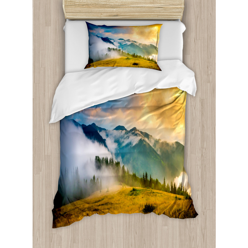 Misty Mountaintops Duvet Cover Set