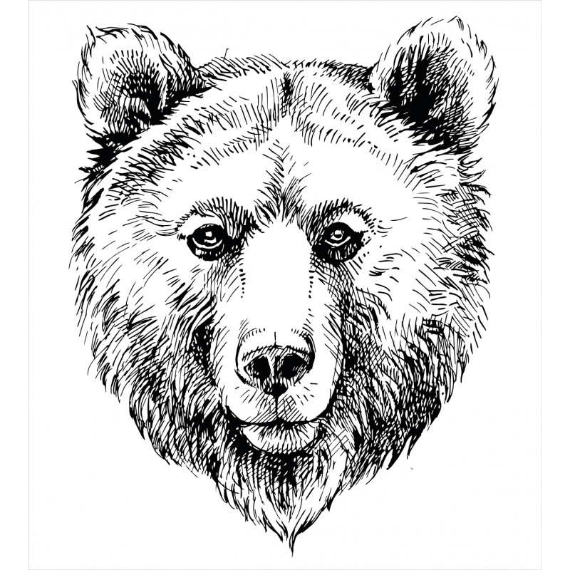 Grizzly Bear Ink Sketch Duvet Cover Set