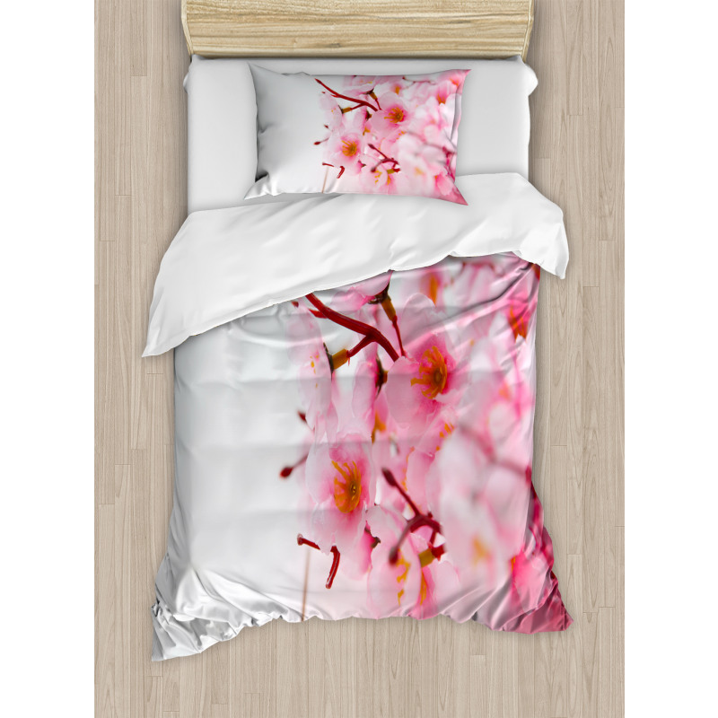 Cherry Blossom Petals Duvet Cover Set