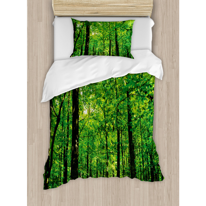 Woodland Tree Forest Sun Duvet Cover Set