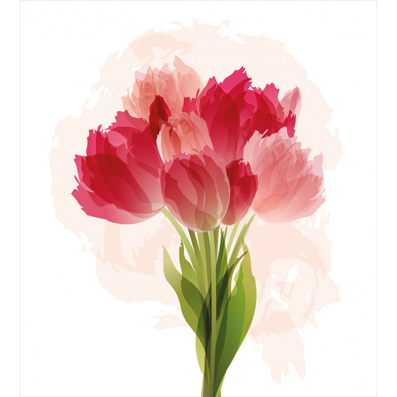 Watercolor Tulip Bouquet Duvet Cover Set