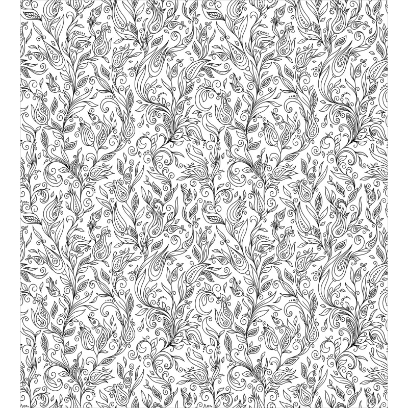Sketch Flower Swirl Duvet Cover Set