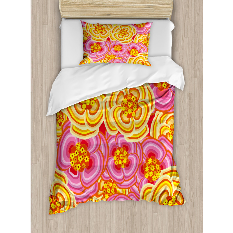 Funky Vibrant Flowers Duvet Cover Set