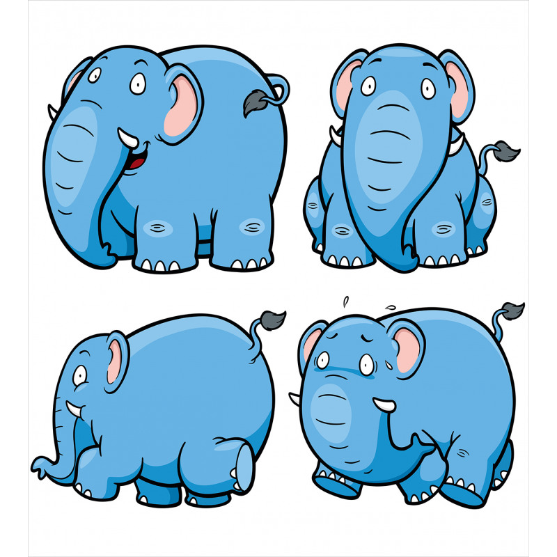 Cartoon Elephants Duvet Cover Set