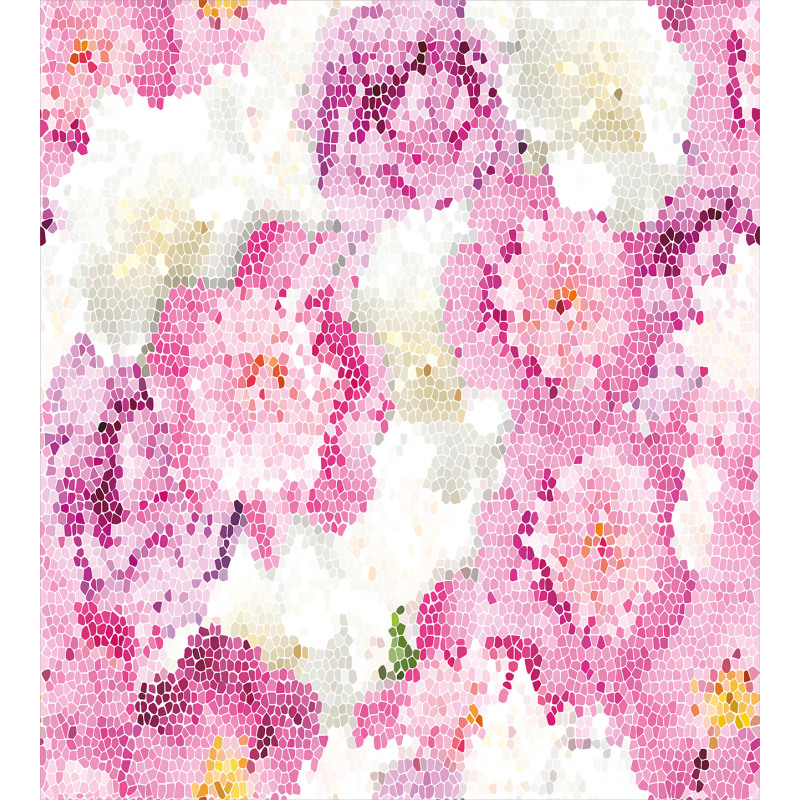 Mosaic Peony Flowers Art Duvet Cover Set