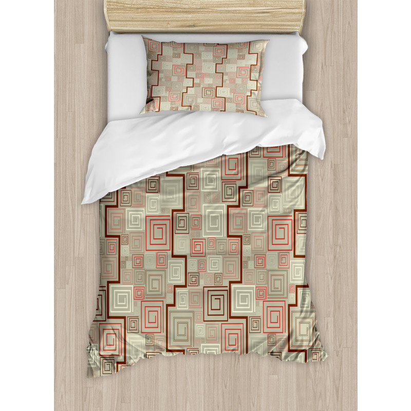 Square Spiral Modern Duvet Cover Set