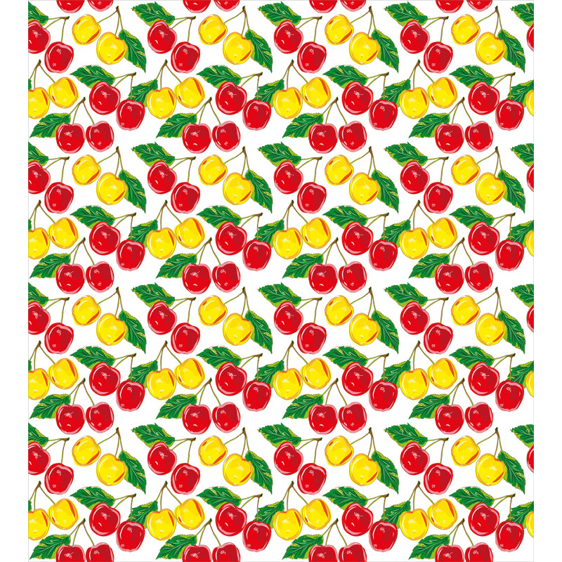 Graphic Colored Cherries Duvet Cover Set