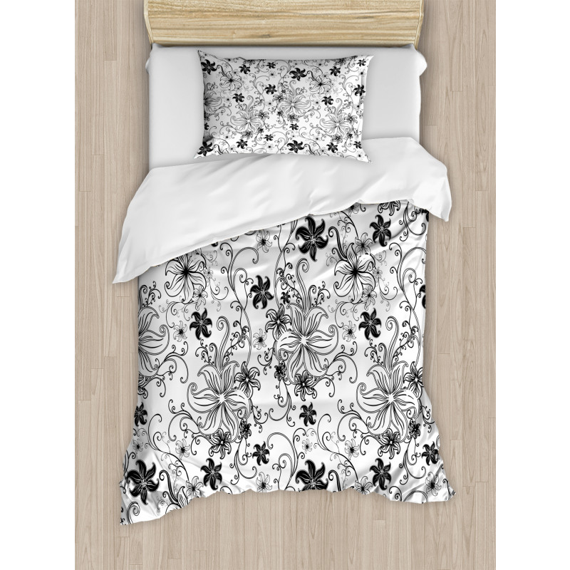 Leaves Twirls Swirls Bud Duvet Cover Set