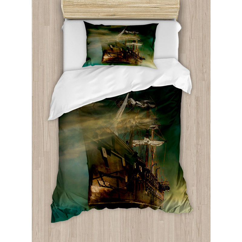 Old Ship on Calm Waters Duvet Cover Set
