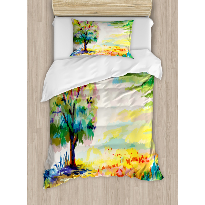 Colorful Rural Scenery Duvet Cover Set