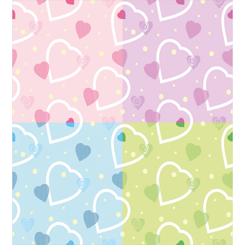 Hearts Dots Colorful Duvet Cover Set