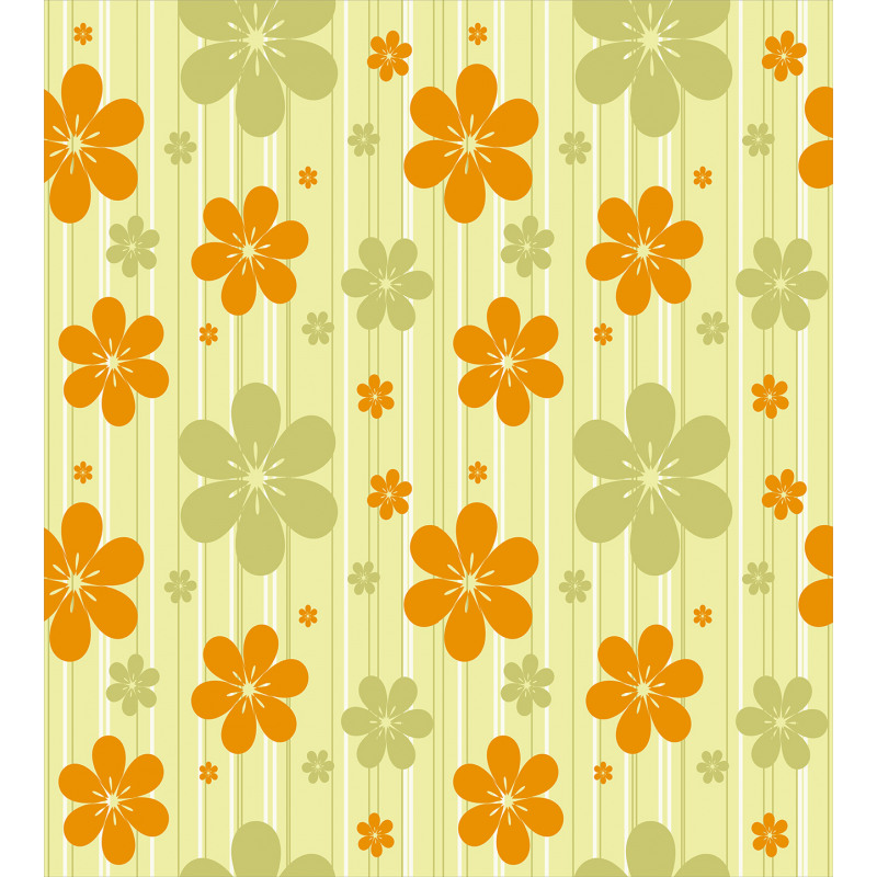 Retro Graphic Flowers Duvet Cover Set