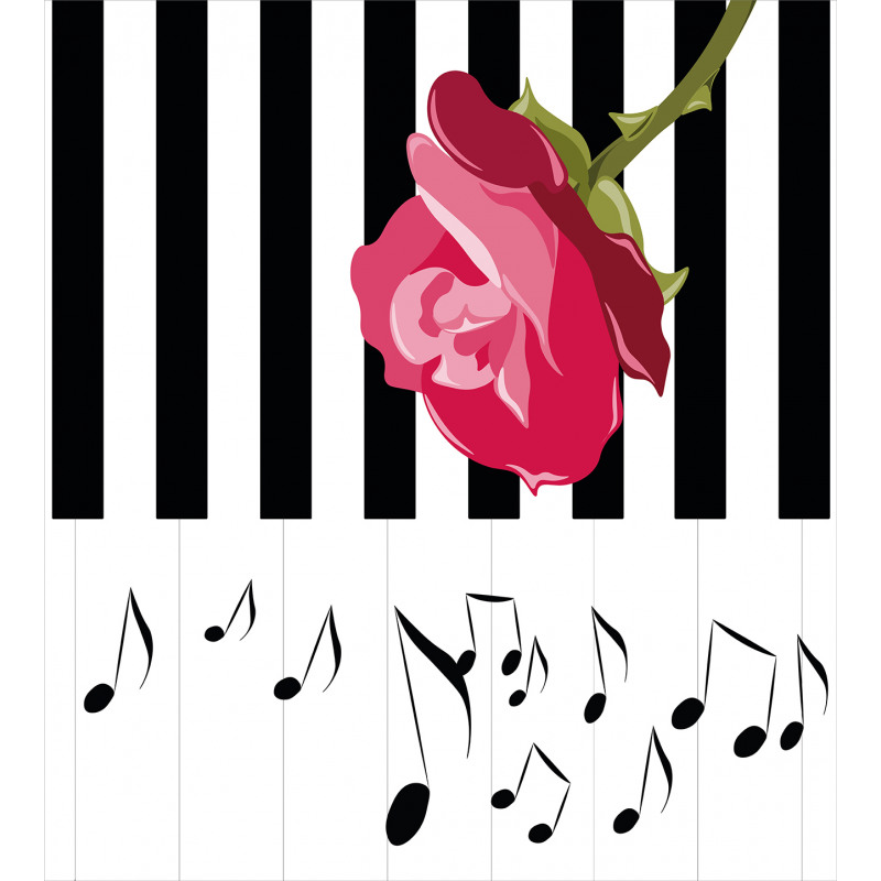 Red Rose on the Piano Duvet Cover Set