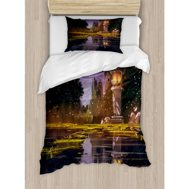 Lantern Forest Night Duvet Cover Set