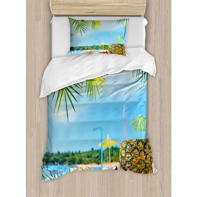 Coconut Pineapple Summer Duvet Cover Set