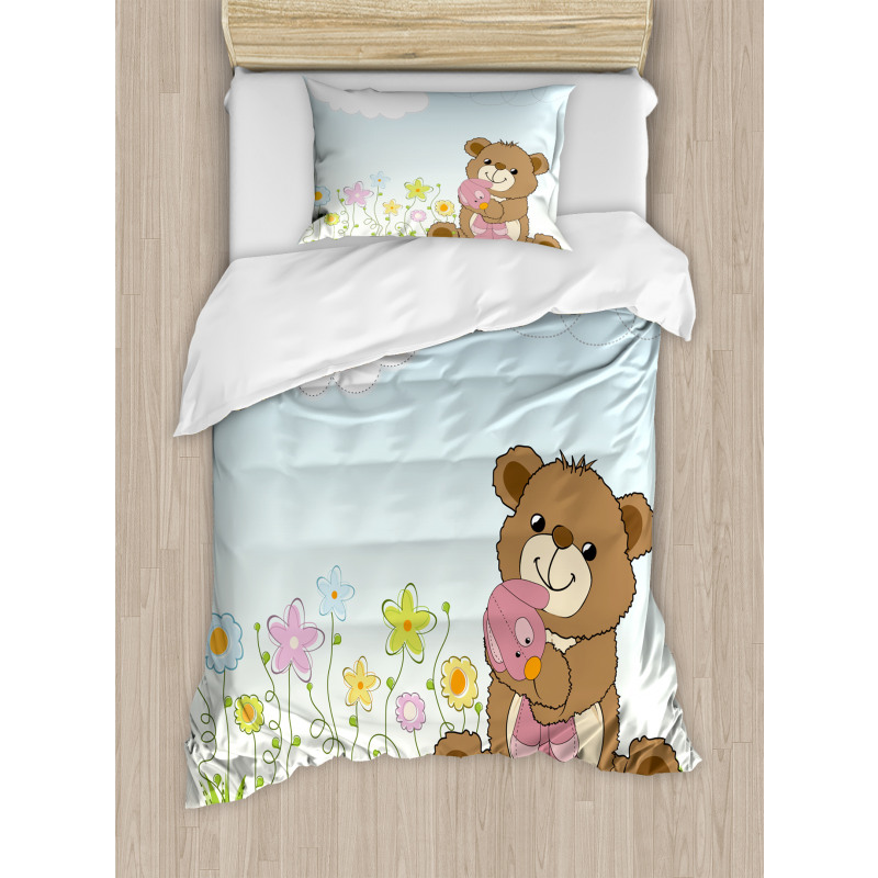 Cartoon Teddy Bear and Toy Duvet Cover Set