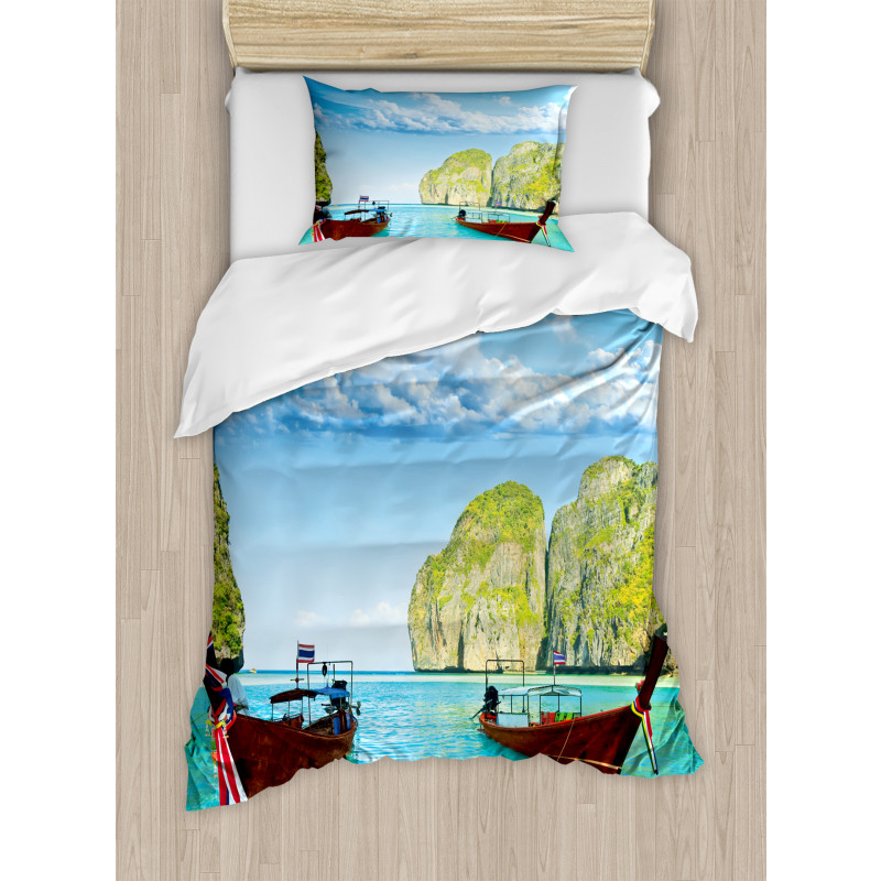 Boat Maya Bay Thailand Duvet Cover Set