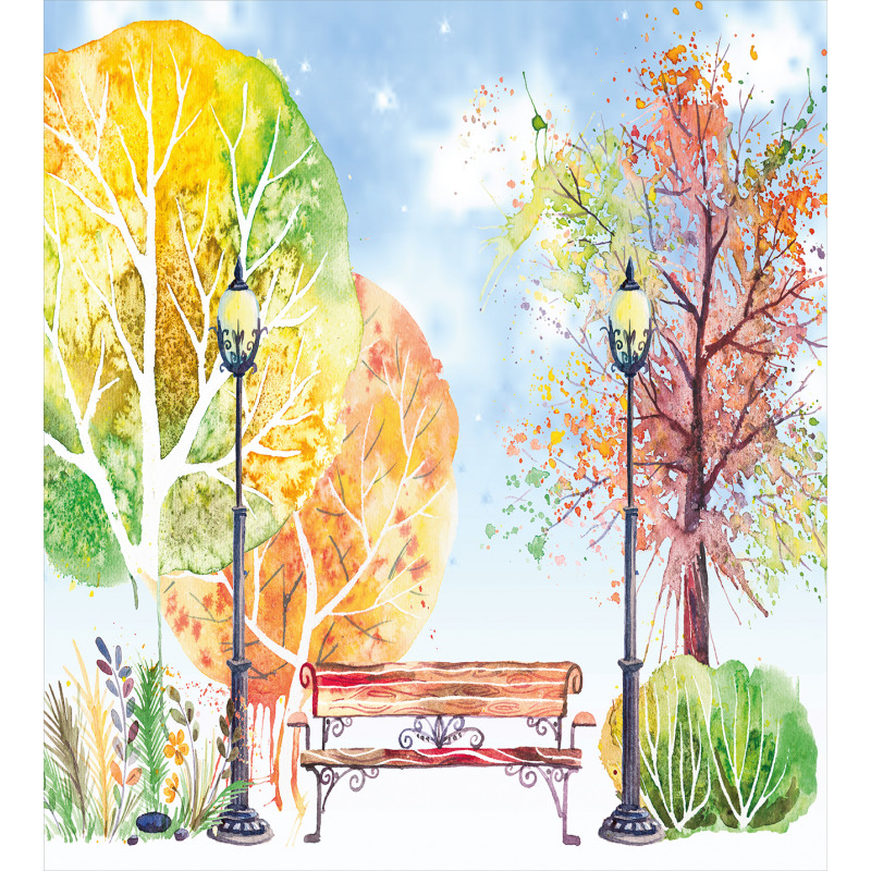 Autumn Park Tree Lantern Duvet Cover Set