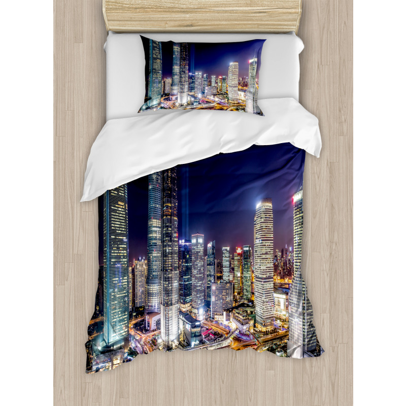 Skyline of Modern City Duvet Cover Set