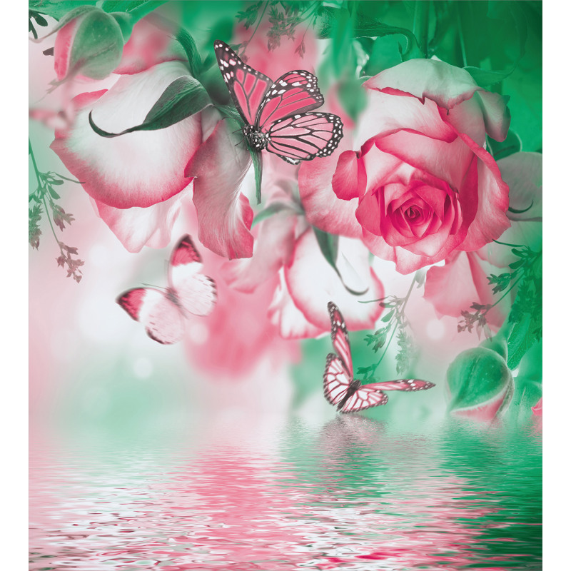 Rose Petals Butterfly Duvet Cover Set