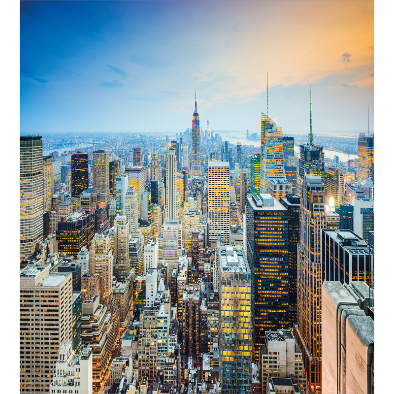 Aerial View New York City Duvet Cover Set