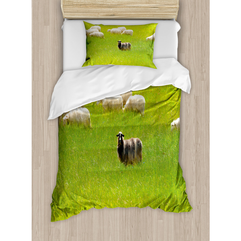 Black Sheep White Goats Duvet Cover Set