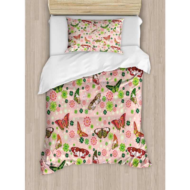 Butterflies Shamrocks Duvet Cover Set