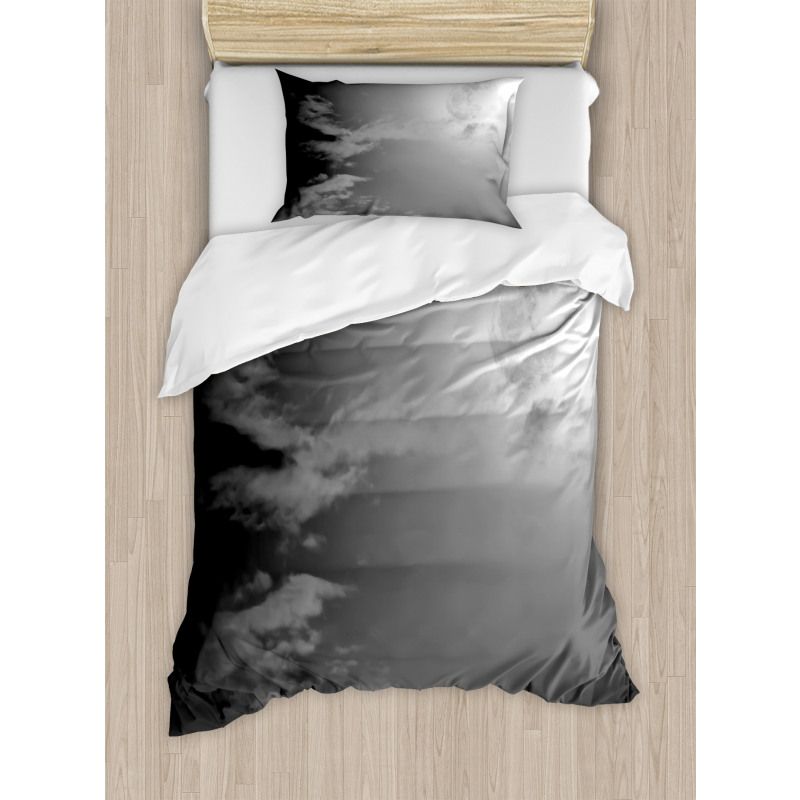 Full Moon and Clouds Duvet Cover Set