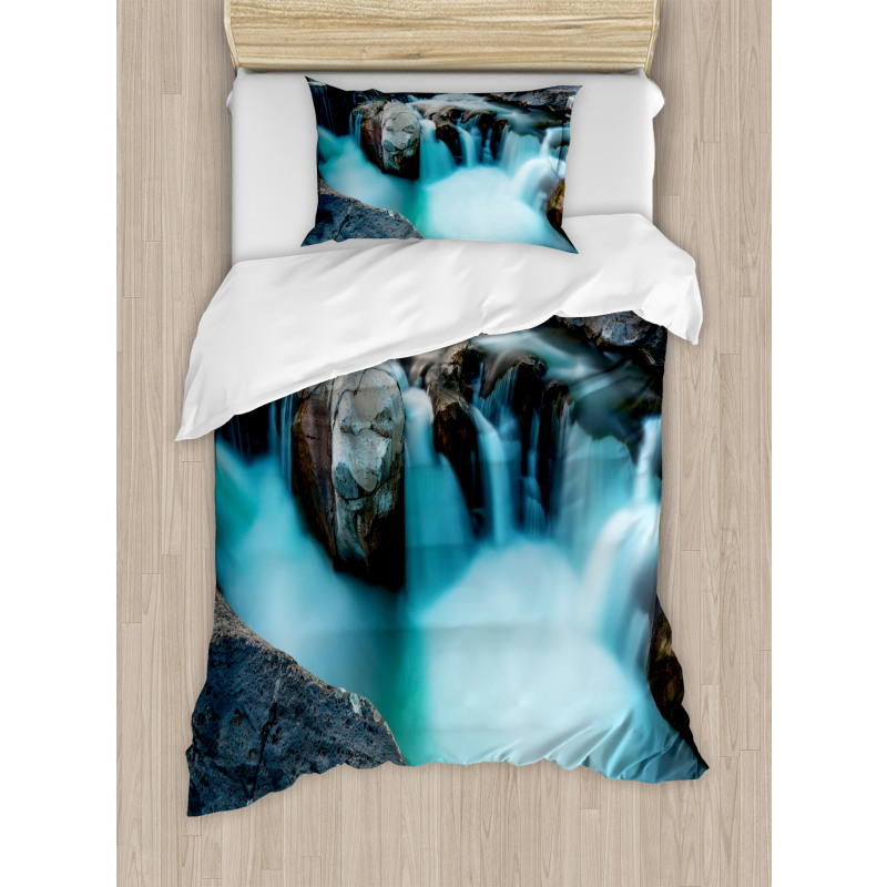 Waterfall Basalt Rocks Duvet Cover Set