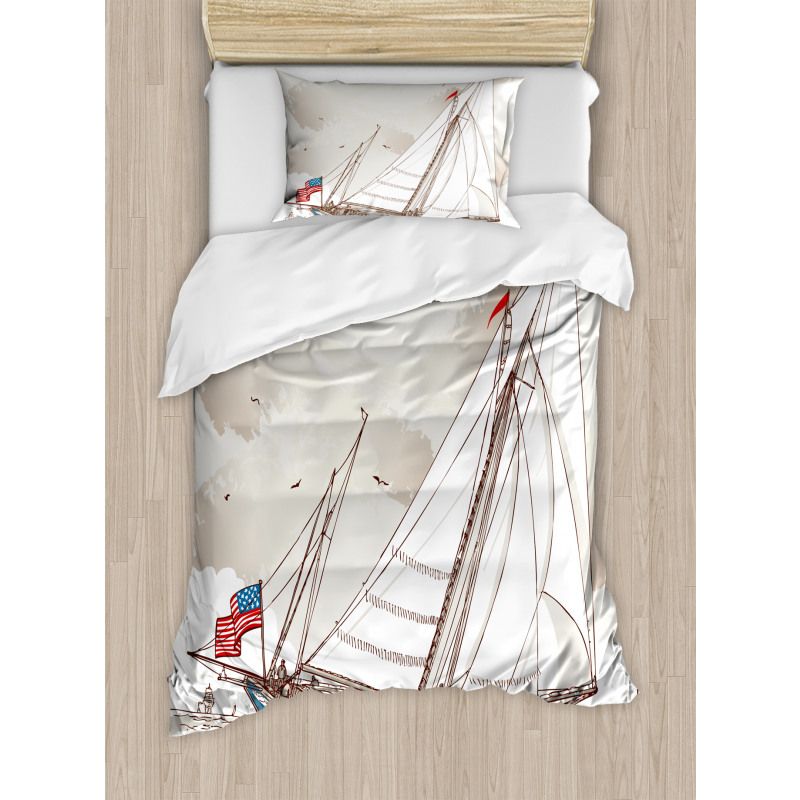 Antique American Yacht Duvet Cover Set