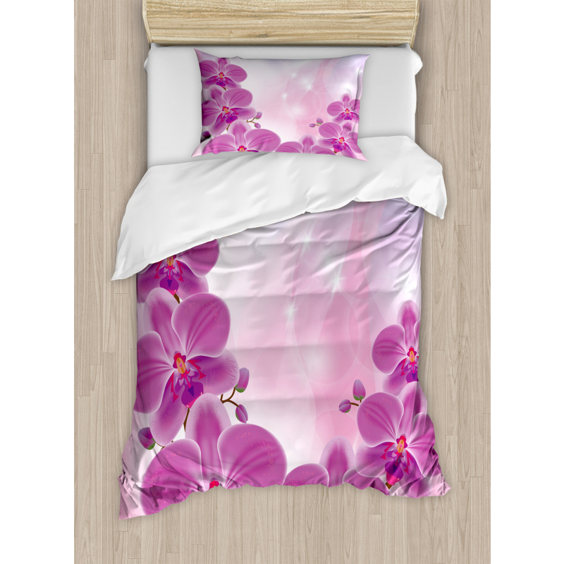 Exotic Orchid Flowers Duvet Cover Set