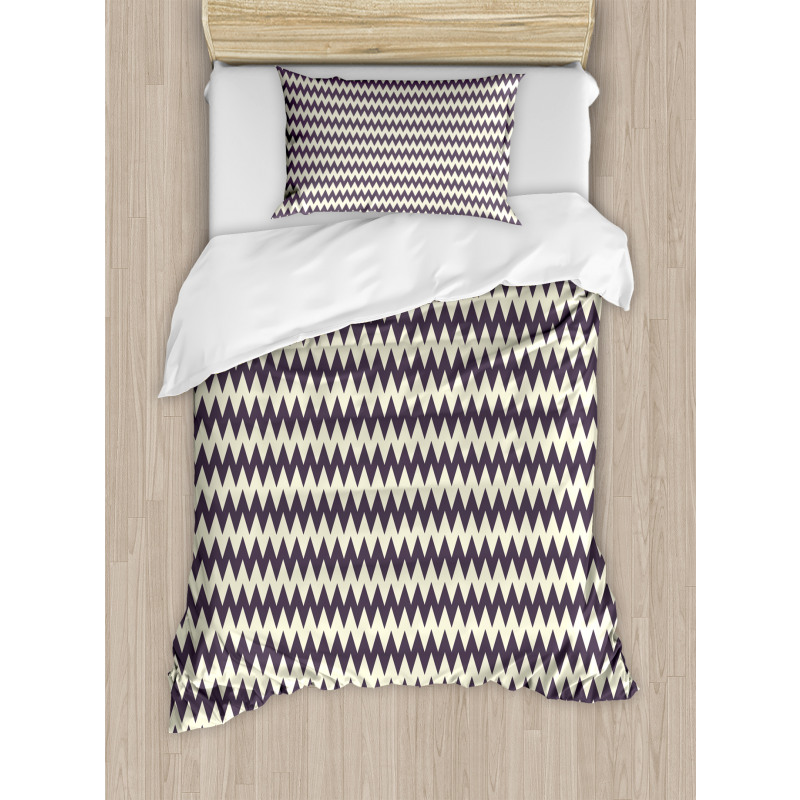 Narrow Sharp Zigzags Duvet Cover Set