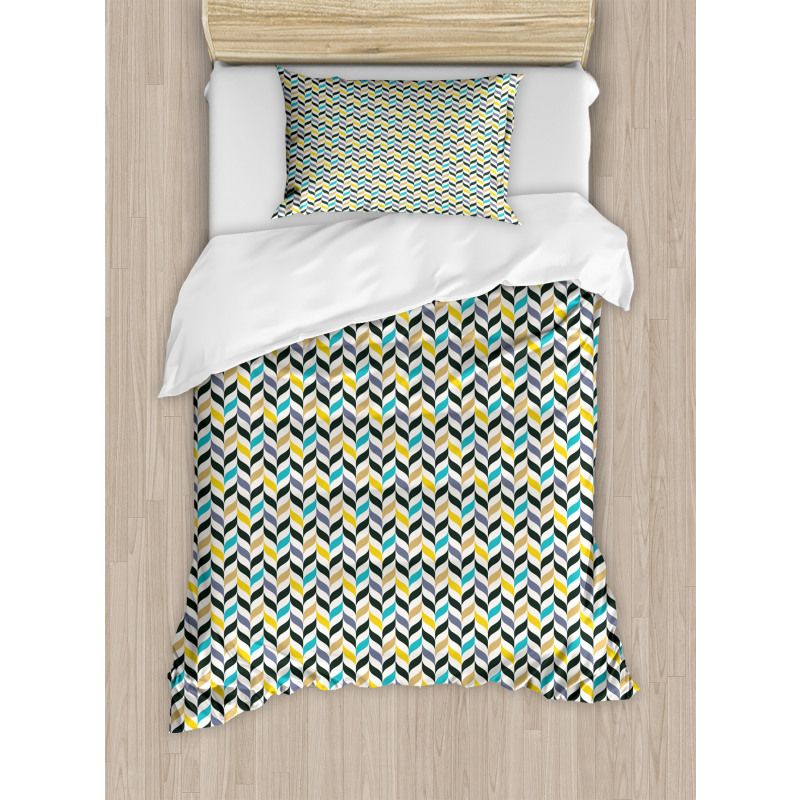 Vertical Herrigbone Duvet Cover Set