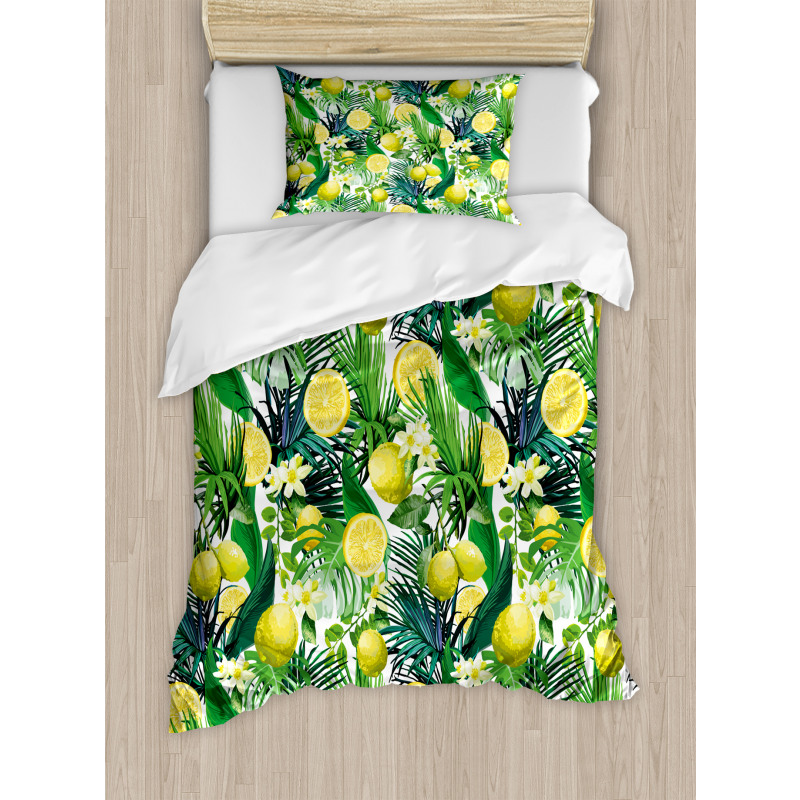 Exotic Plants Green Leaf Duvet Cover Set