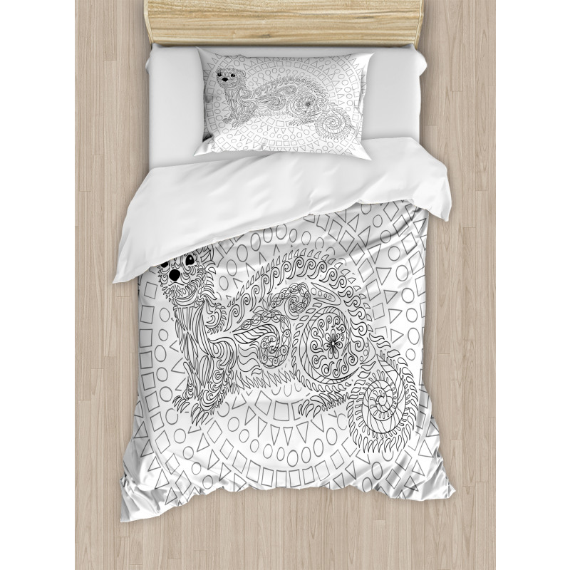 Squirrel Geometric Duvet Cover Set