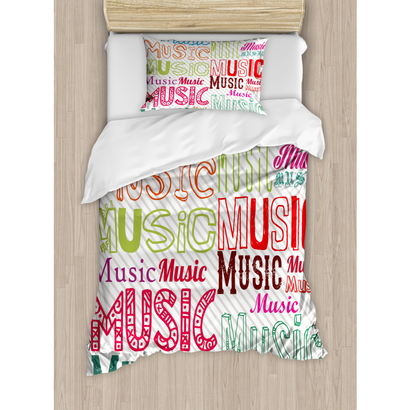 Typography Rhythm Funky Duvet Cover Set