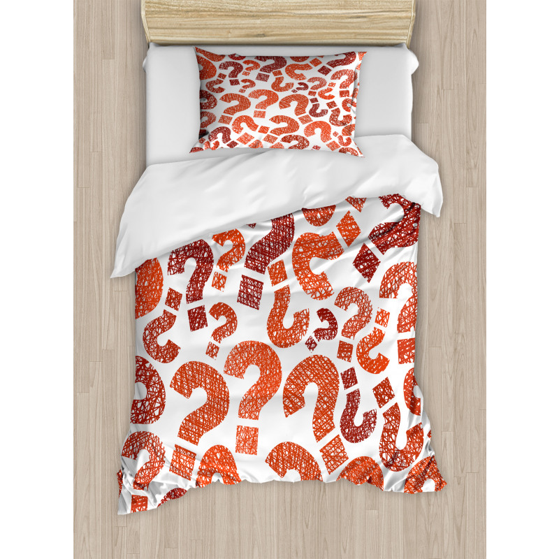 Question Marks Pattern Duvet Cover Set