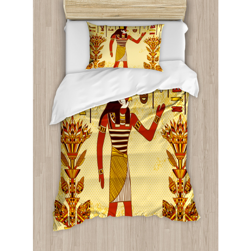 Egyptian Hieroglyph Myth Duvet Cover Set